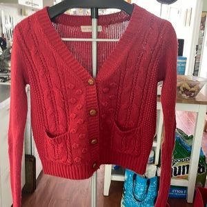 Red Knit Cardigan Size S